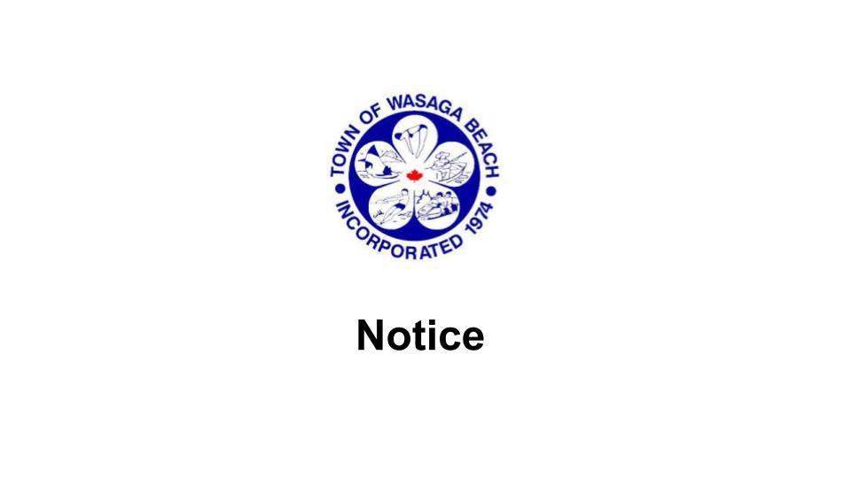 Town of Wasaga Beach Notice