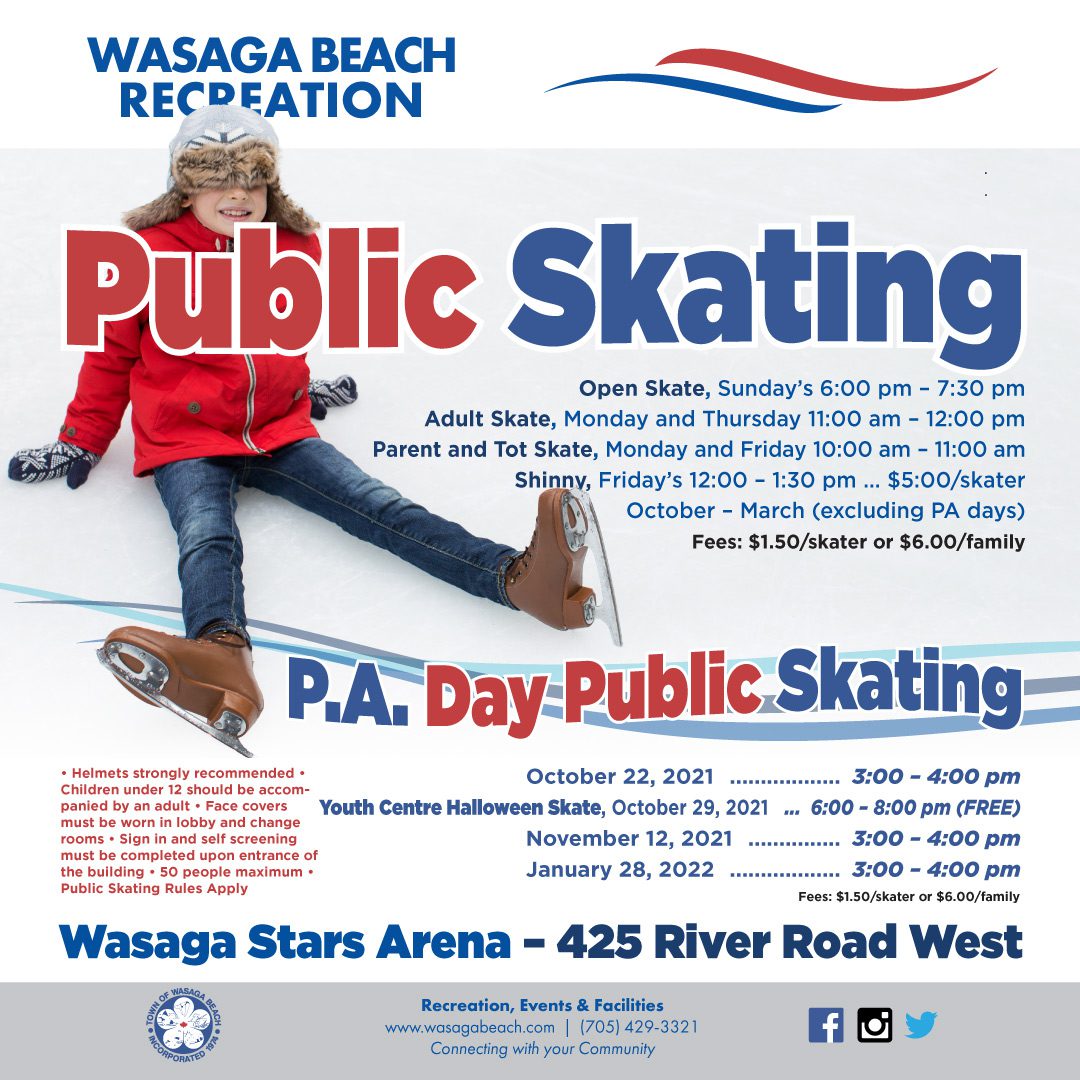 Wasaga Beach Public Skating Winter 2021