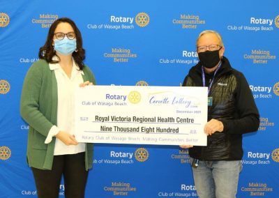 Wasaga Beach Rotary Club Cheque To Royal Victoria Regional Health Centre