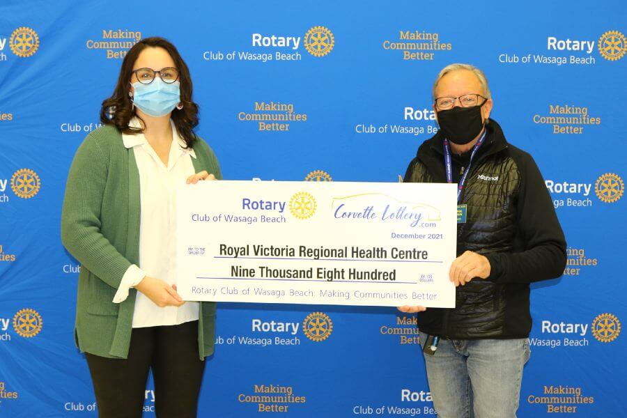 Wasaga Beach Rotary Club Cheque To Royal Victoria Regional Health Centre