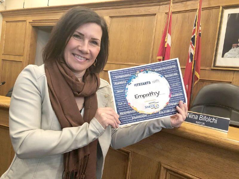Mayor Nina Bifolchi Proclamation County of Simcoe ITStarts Month