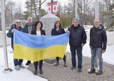 Ukraine flag with Town of Wasaga Beach Council