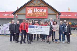 Beach Builders Home Hardware donates $35,000 to twin-pad arena and library project