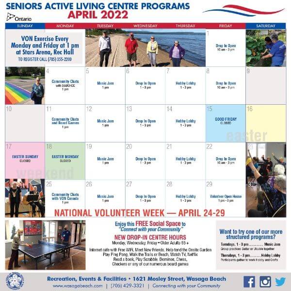 Seniors Active Living Centre Programs April 2022