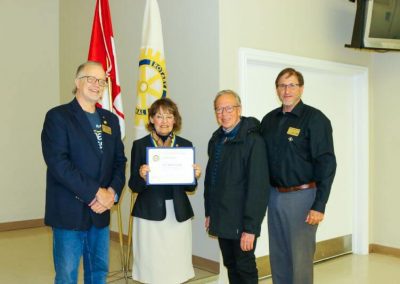 The Rotary Club of Wasaga Beach Paul Harris Award Winner, Reverend Wendy Moore