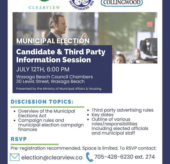 Municipal Election – Candidate and Third Party Information Session