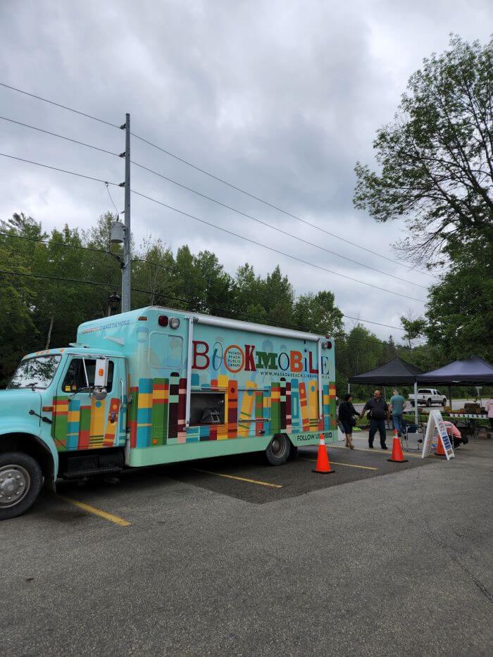 Bookmobile at the Farmers Market on July 5th 2022