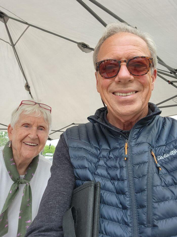 George Watson and Bev Fowler at the Farmers Market on July 5th 2022