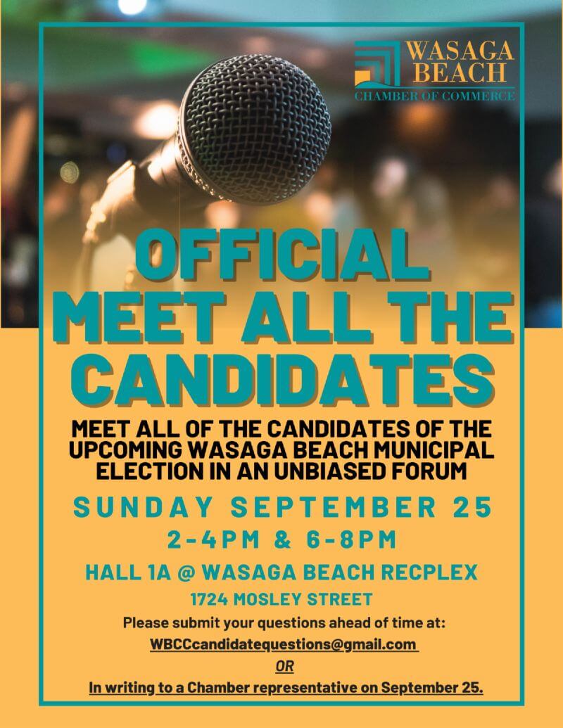 Wasaga Chamber Meet The Municipal Election Candidates Forum on September 25th