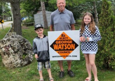 George Watson with 2 Grandchildren Re-election Campaign