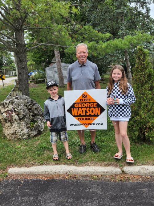 George Watson with 2 Grandchildren Re-election Campaign