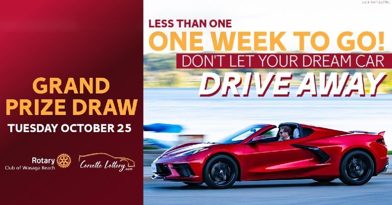 Buy A Ticket To The 2022 Corvette Lottery Rotary Club of Wasaga Beach