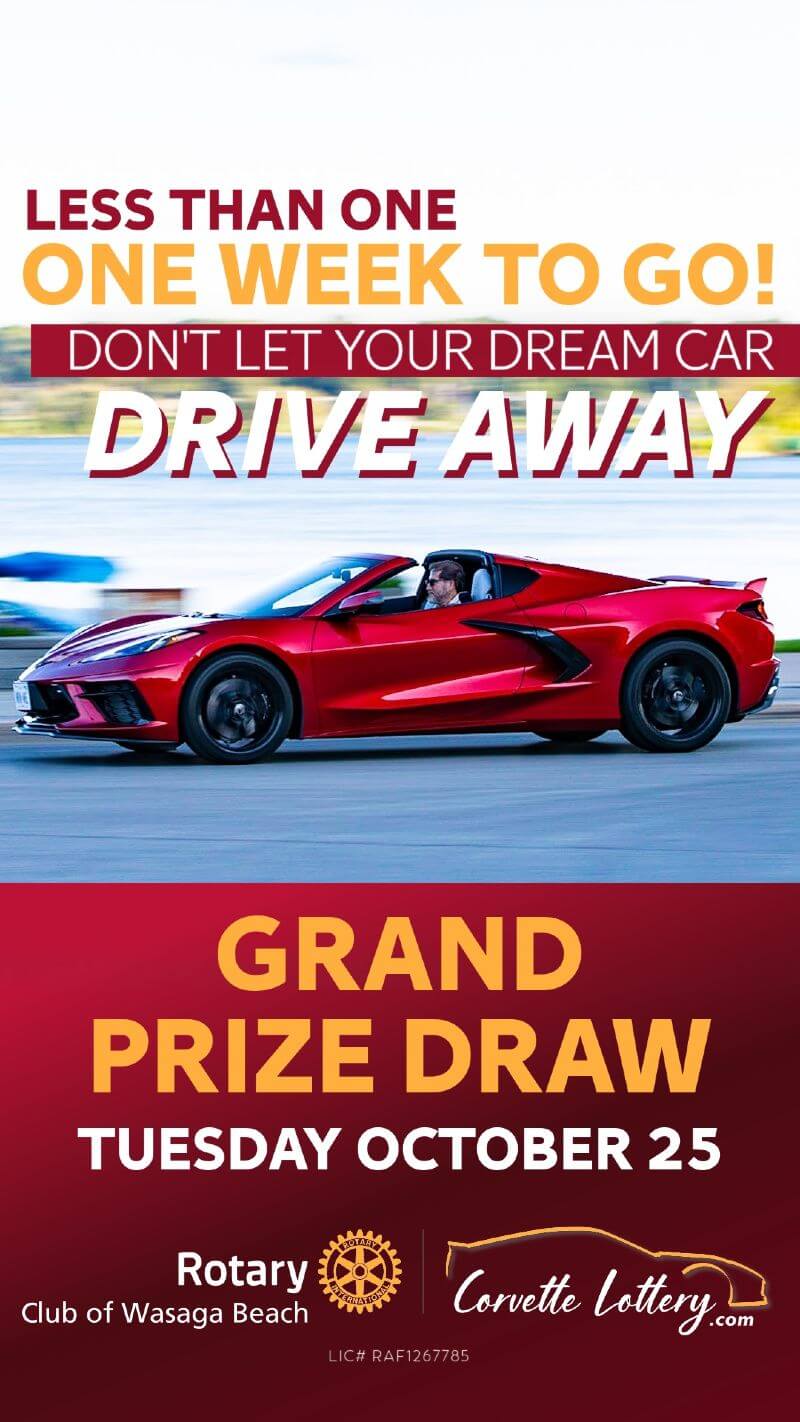 Buy A Ticket To The Corvette Lottery Rotary Club of Wasaga Beach