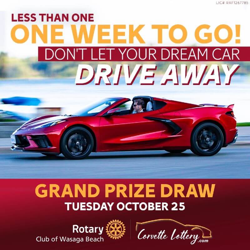 Corvette Lottery Rotary Club of Wasaga Buy Your Corvette Lottery Ticket Today!