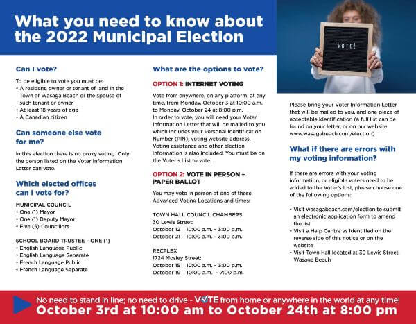 Town of Wasaga Beach Internet Voting Flyer 2022 Town of Wasaga Beach Internet Voting Flyer 2022