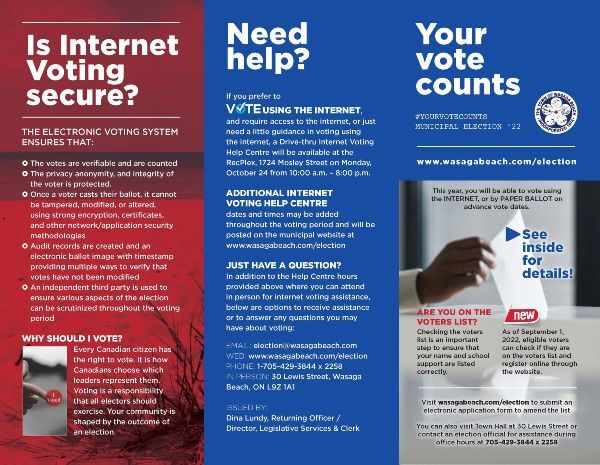 Town of Wasaga Beach Internet Voting Flyer Town of Wasaga Beach Internet Voting Flyer